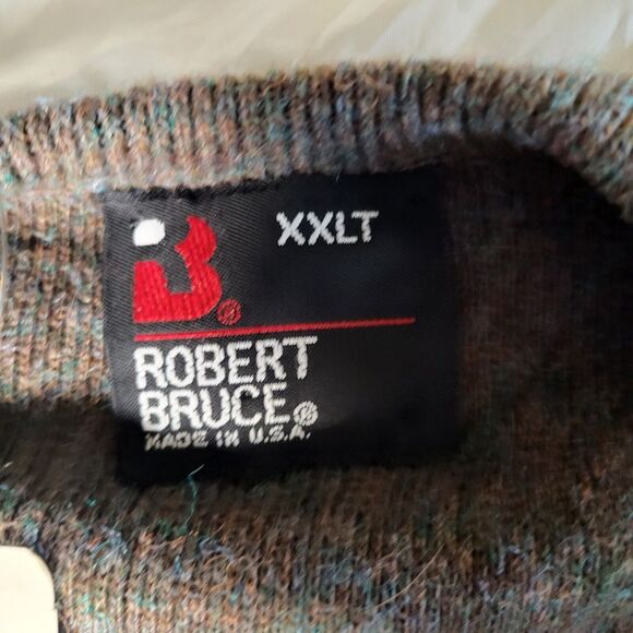 VTG Sweater Vest Grandpa Core Robert Bruce 2XL V Neck USA Brown Nerd Plaid New - Picture 7 of 10